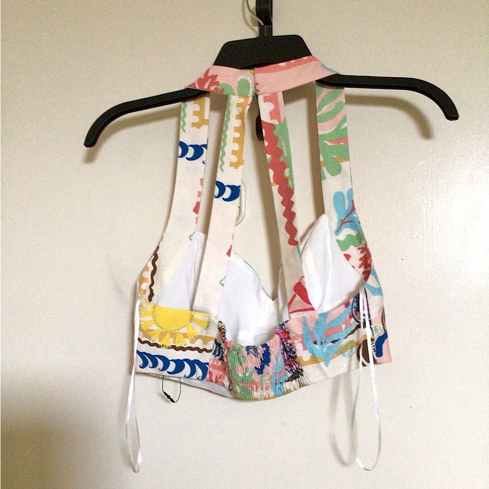 Zara Multi-Color Ruched Crop Top - Picture 6 of 7